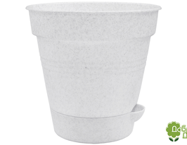 Вазон з поливом Глорія 0,7 л білий флоккупити