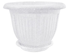 Вазон з підставкою Хвиля 1,1 л білий флоккупити